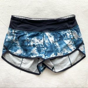 Lululemon Speed Short Blue White Tie Dye